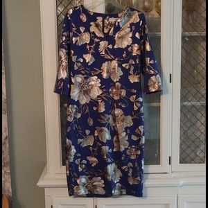 Elegant blue floral dress